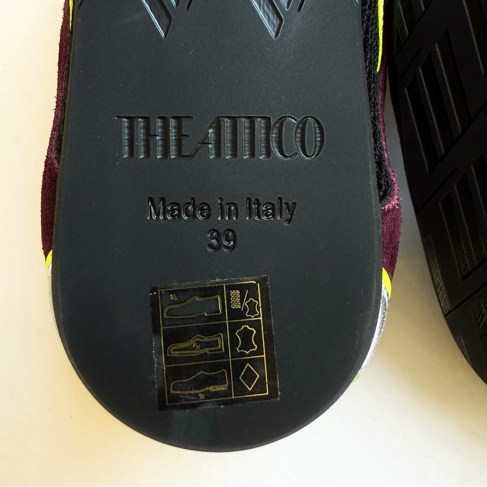THE ATTICO VIOLET SUEDE FLOOR 01 BLACK MESH TRIM BALLERINA FLAT - Picture 12 of 16